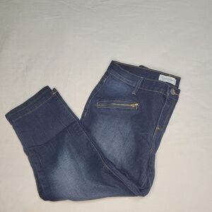 Jessica Simpson Capri Jeans Girl's 14 Skinny  Blue Denim Pants Cropped Zip Pocke